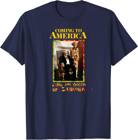 Coming to America: King and Queen Zamunda T-Shirt - T-Shirt | Navy