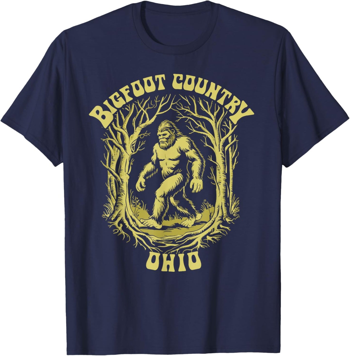 Ohio Bigfoot Country Retro Sasquatch Lover Classic T-Shirt - T-Shirt | Navy