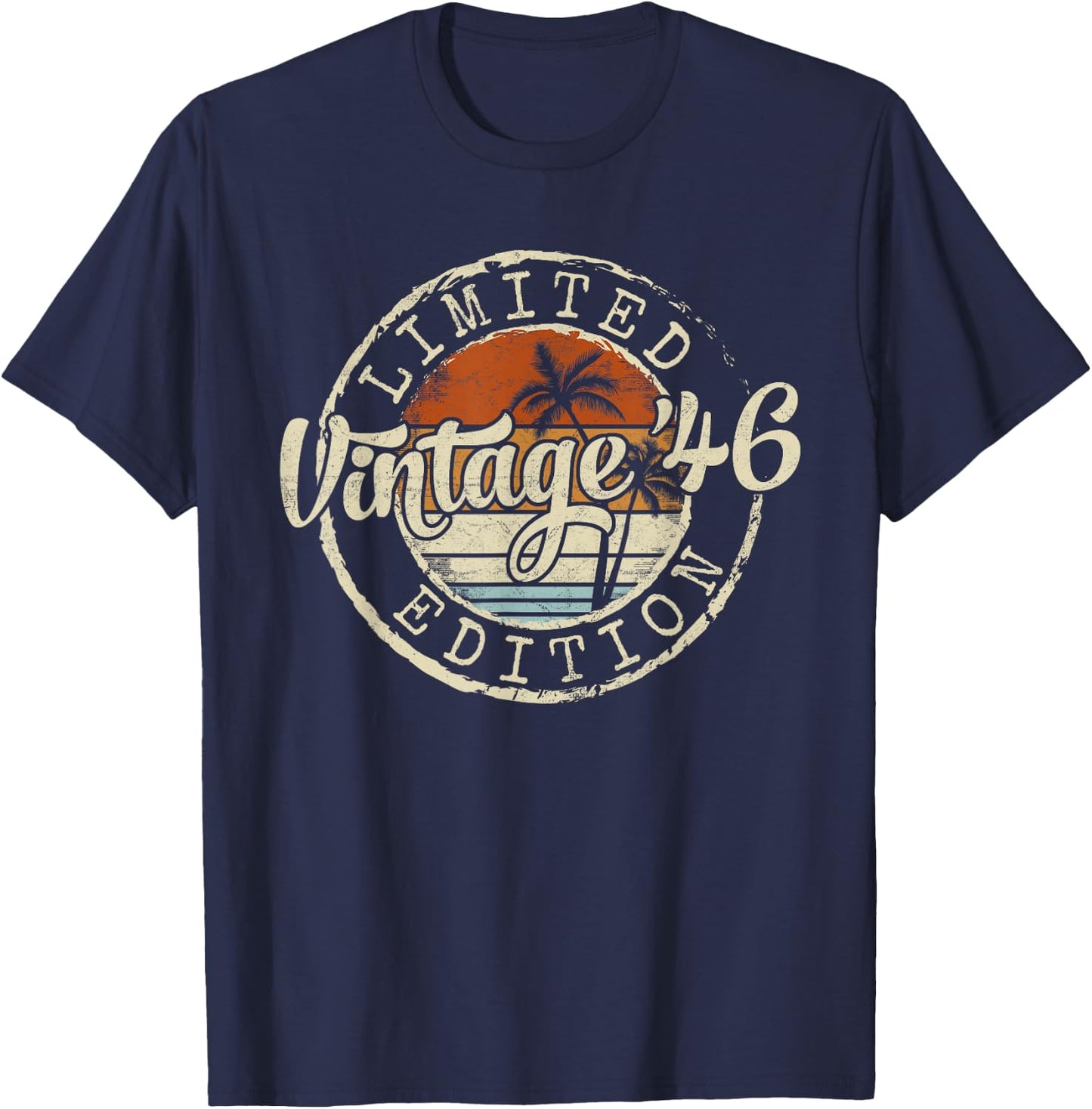 Vintage 1946 80th Birthday Gifts Women 80 Year Old T-Shirt - T-Shirt | Navy