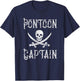 Vintage Pontoon Captain - Pirate Skull Pontoon Boat Lover T-Shirt - T-Shirt | Navy