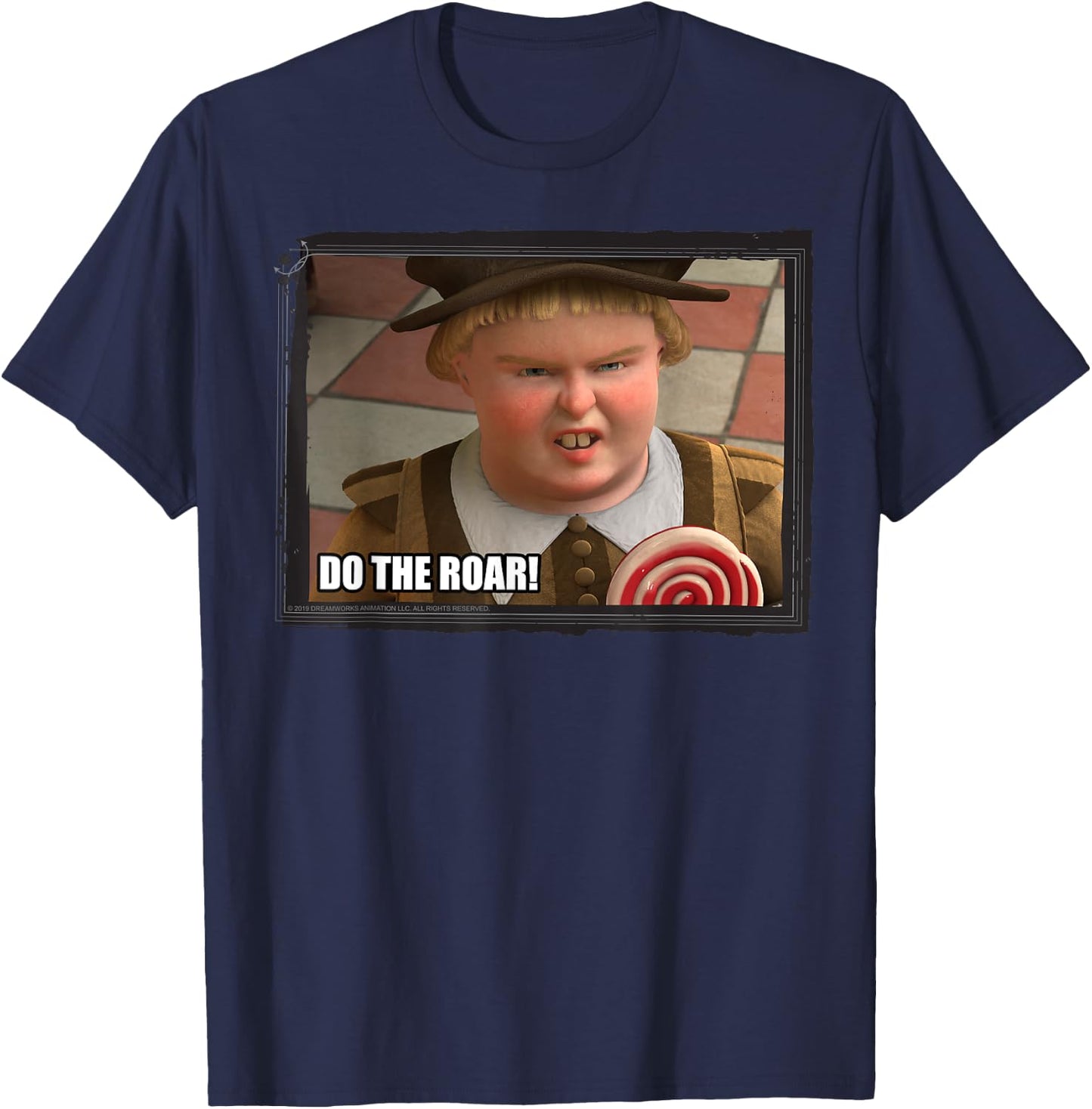 Shrek Do The Roar Meme Framed Poster T-Shirt - T-Shirt | Navy