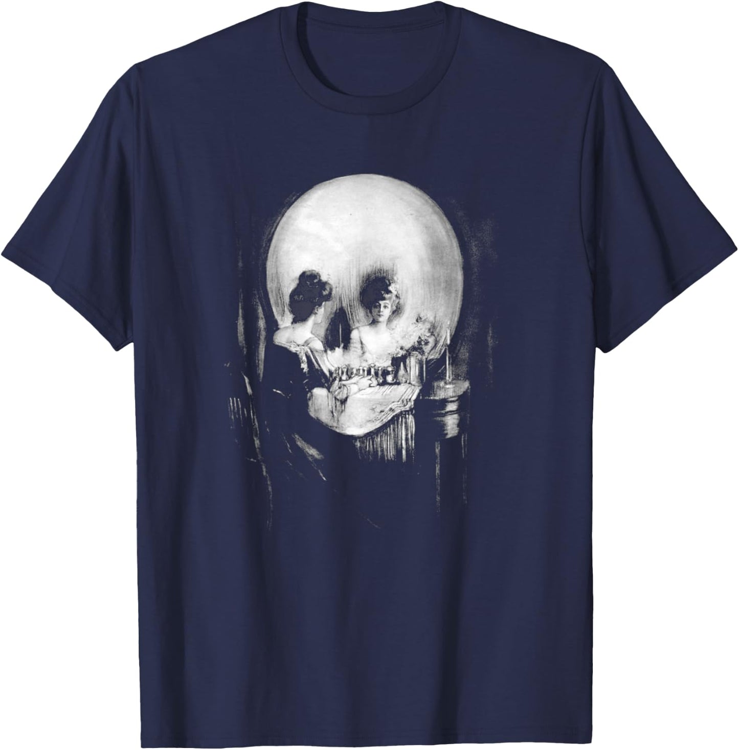 Skull Illusion All is Vanity T-Shirt - T-Shirt | Navy