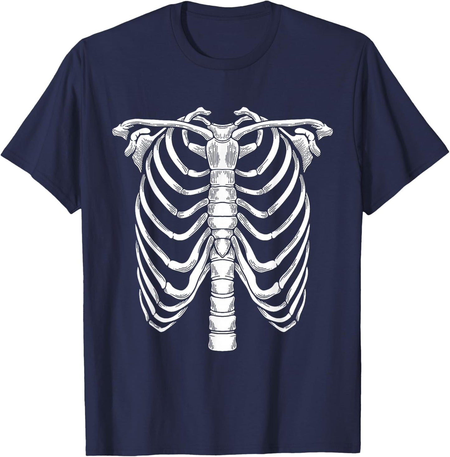 Skeleton Ribcage Spooky Halloween Costume Bones Ribs Anatomy T-Shirt - T-Shirt | Navy