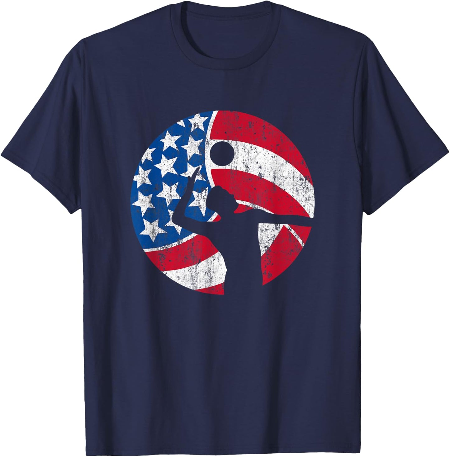 Volleyball USA Flag T-Shirt - T-Shirt | Navy