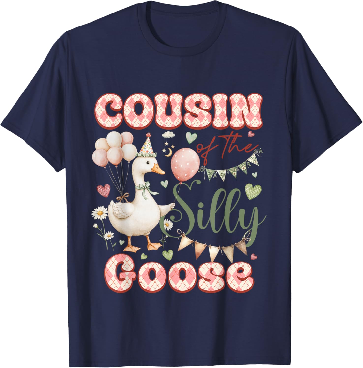 Cousin of The Silly Goose Birthday Party Matching Family T-Shirt - T-Shirt | Navy