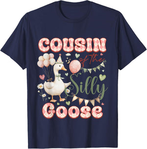 Cousin of The Silly Goose Birthday Party Matching Family T-Shirt - T-Shirt | Navy