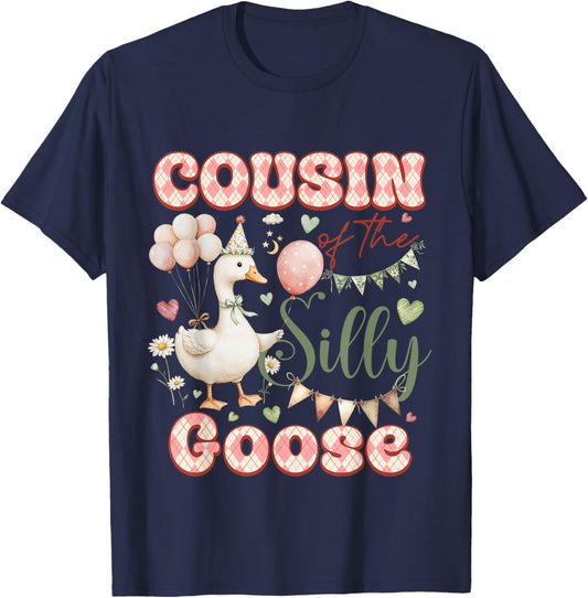 Cousin of The Silly Goose Birthday Party Matching Family T-Shirt - T-Shirt | Navy