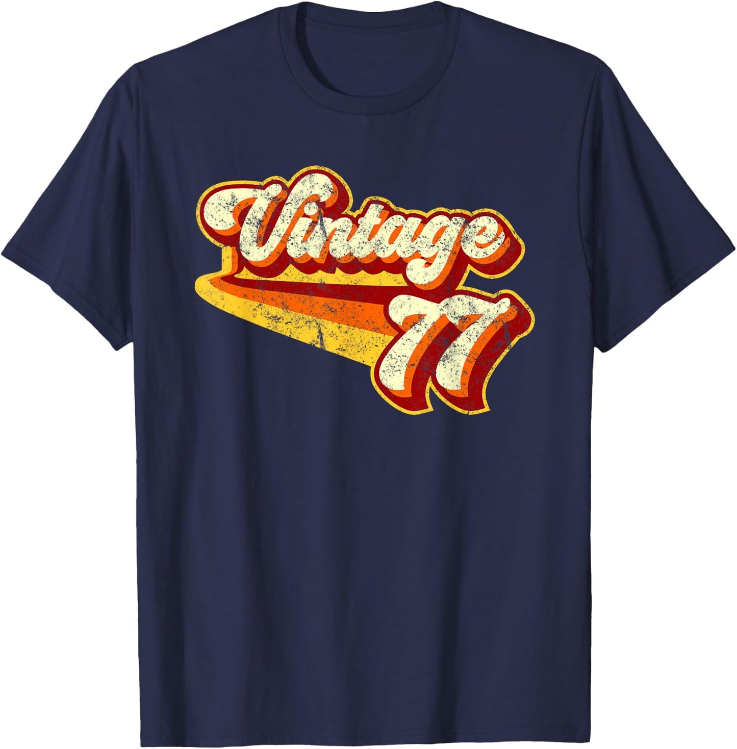 Vintage 1977 Distressed T-Shirt - T-Shirt | Navy