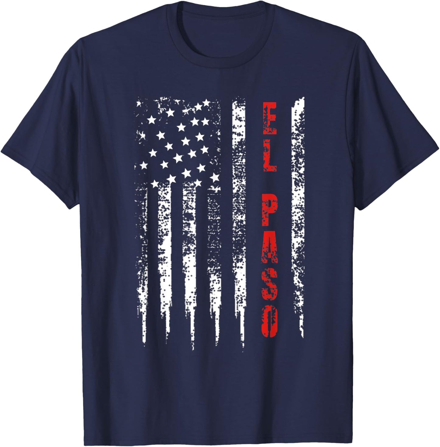 Red Line Firefighter El Paso Distressed Gift T-Shirt - T-Shirt | Navy