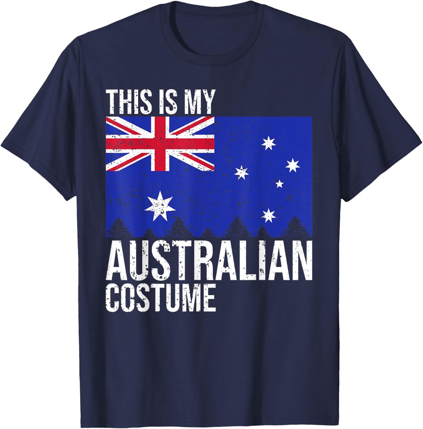 Vintage This Is My Australian Flag Costume for Halloween T-Shirt - T-Shirt | Navy
