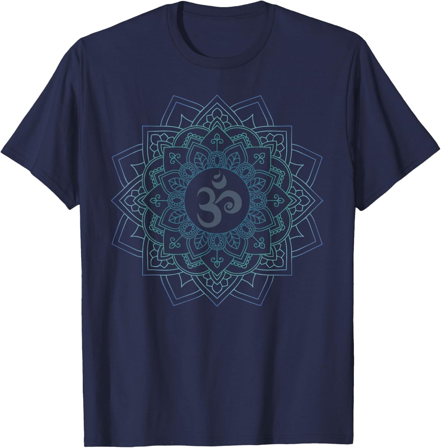 Om Mandalas Clear Tones Graphic Design Gift T-Shirt - T-Shirt | Navy
