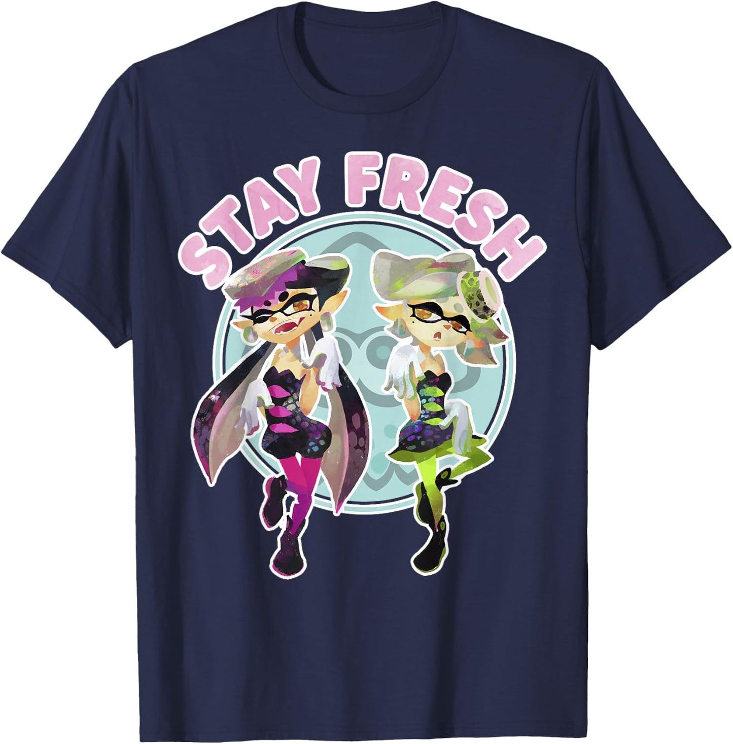 Nintendo Splatoon Stay Fresh Sassy Pose Graphic T-Shirt - T-Shirt | Navy