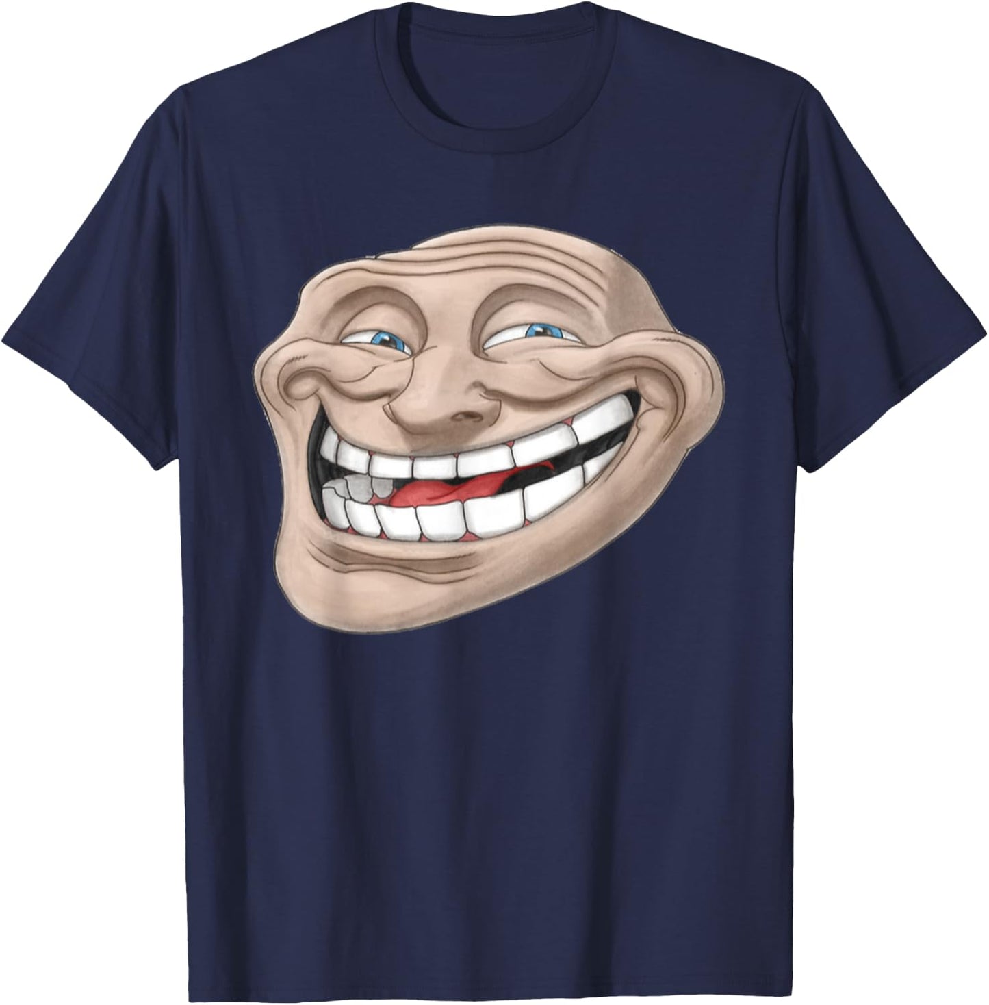Epic Troll Face | Realistic Design Dank Meme T-Shirt - T-Shirt | Navy