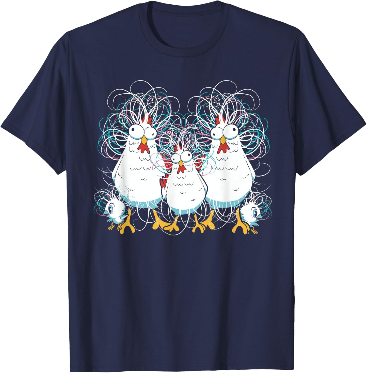 Funny Chicken Art Crazy Chicken Family Chicken Lover Farmer T-Shirt - T-Shirt | Navy