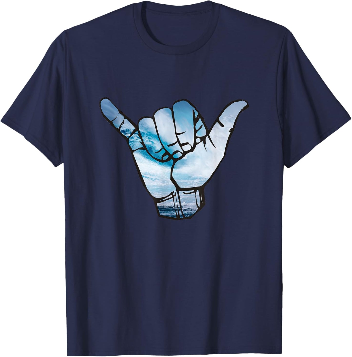 Shaka T Shirt Ocean Surfing Wave Surfer Hawaii Hang T-Shirt - T-Shirt | Navy