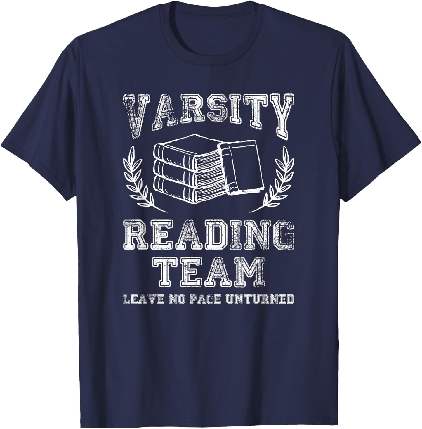 Book Lovers Gifts & Apparel Shoppe Reader Book Lover Gift Varsity Reading Team T-Shirt - T-Shirt | Navy