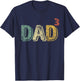 Dad Cubed Shirt Dad Of Three Quote Funny Christmas Gift T-Shirt - T-Shirt | Navy