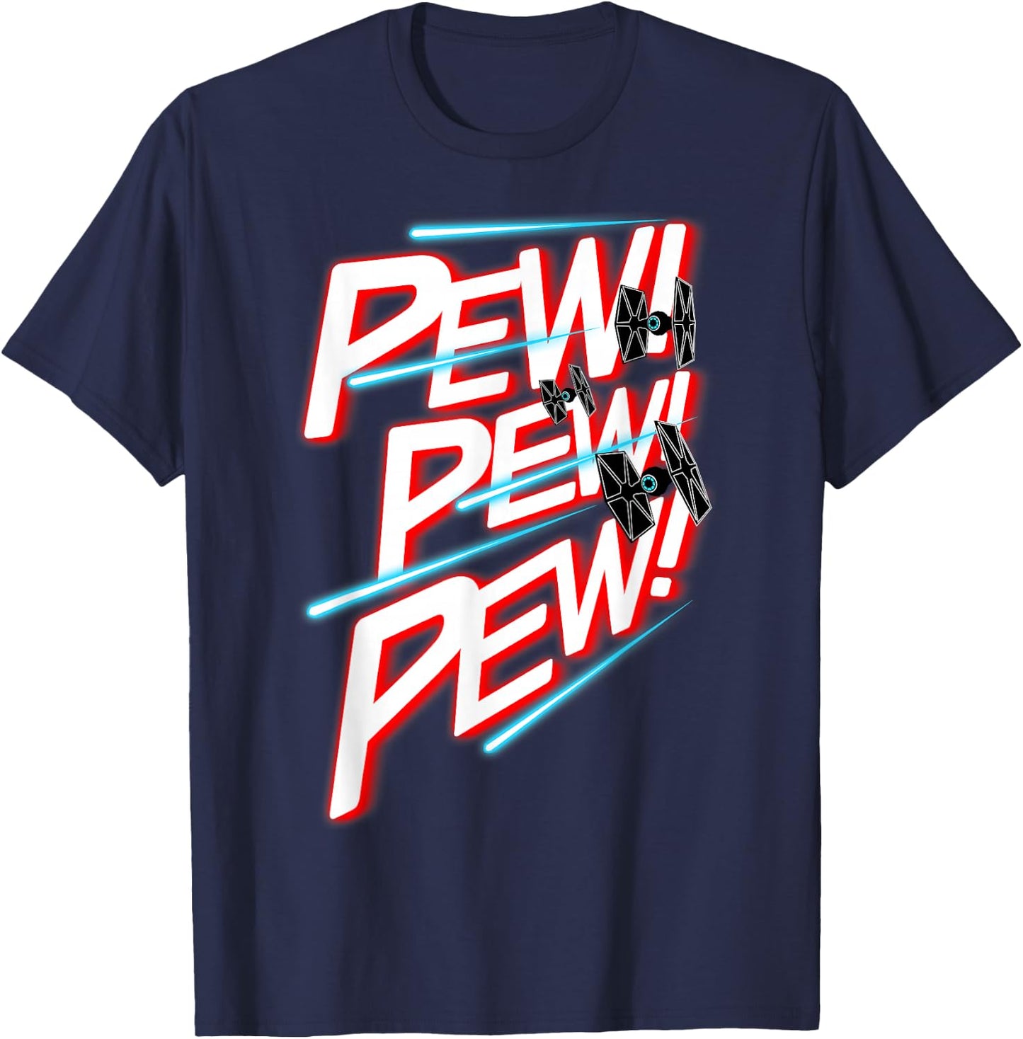 Star Wars TIE Fighter Pew Pew Pew Retro Comic Design T-Shirt - T-Shirt | Navy