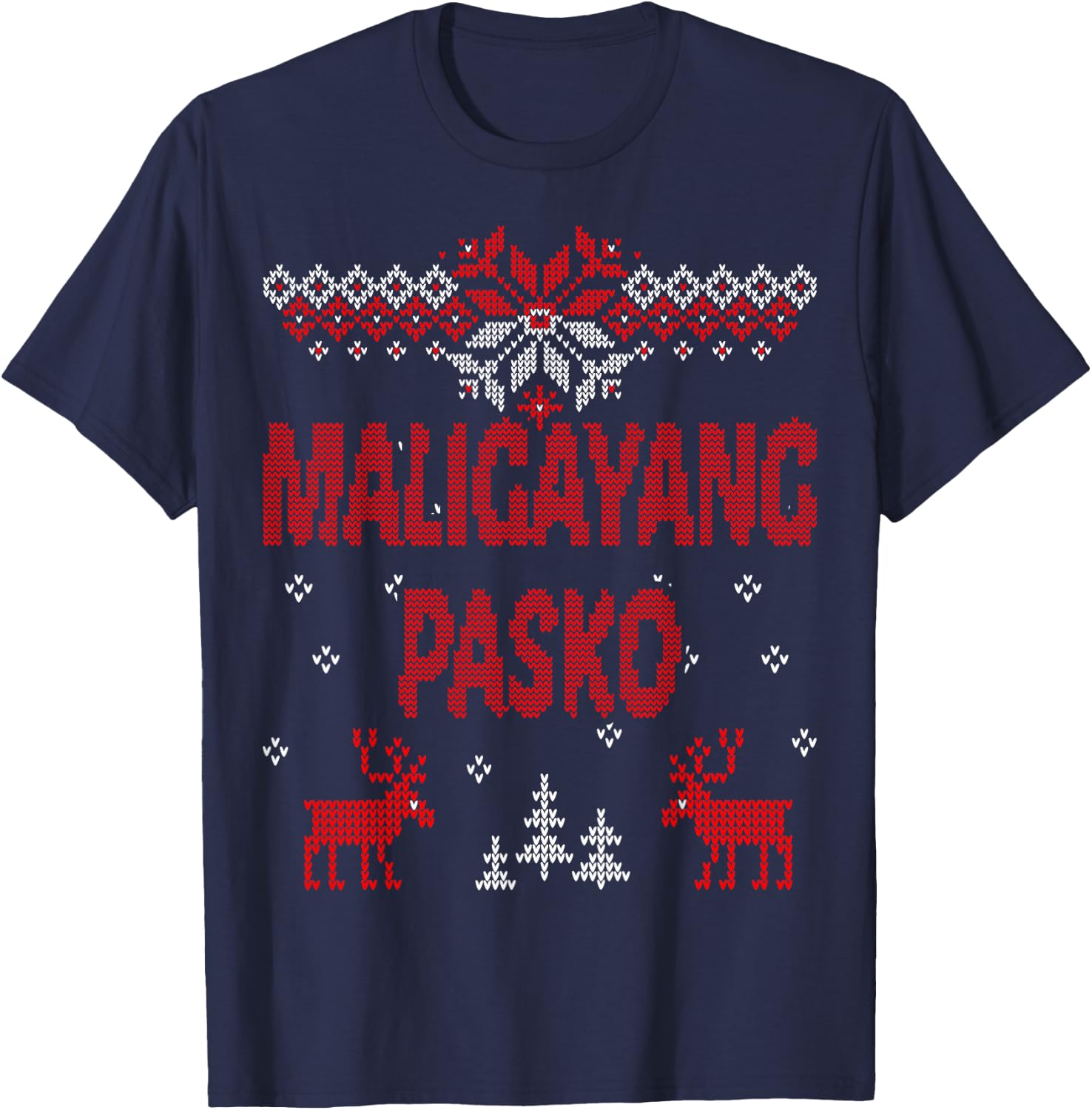 Maligayang Pasko Filipino & Tagalog Merry Christmas T-Shirt - T-Shirt | Navy