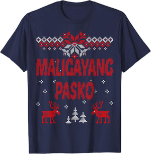 Maligayang Pasko Filipino & Tagalog Merry Christmas T-Shirt - T-Shirt | Navy