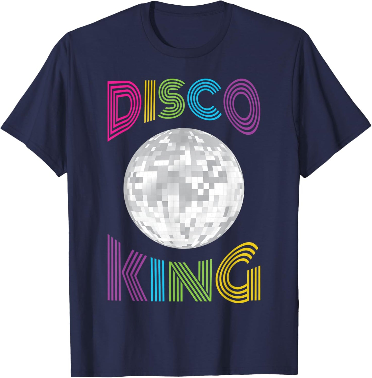 Disco King 70's Seventies Costume Men Boys T-Shirt - T-Shirt | Navy