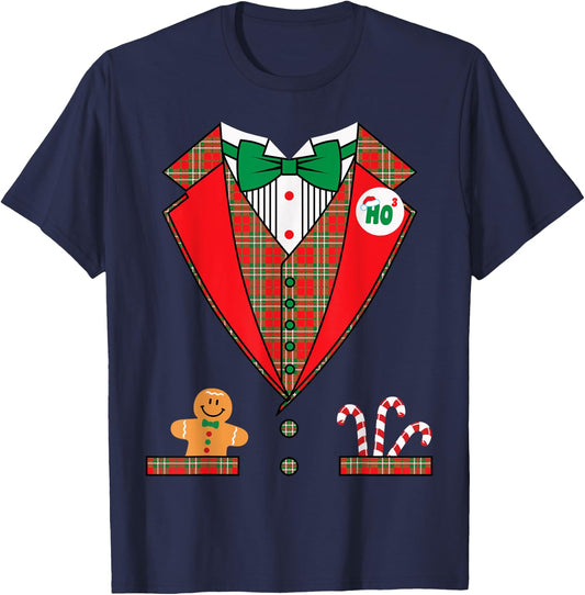 Nat's Gift Shop Funny Christmas Costume , Men & Boys, Black, Short Sleeve, Classic Fit, Pull On, , Small T-Shirt - T-Shirt | Navy