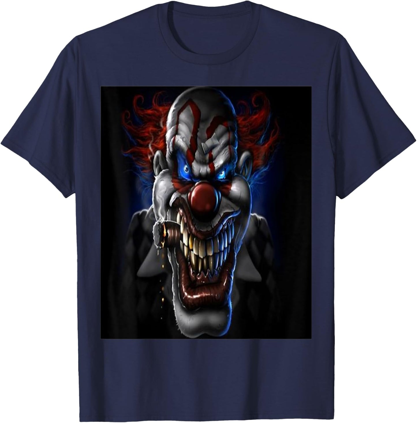 Evil Clown And Cigar Standard T Shirts T-Shirt - T-Shirt | Navy