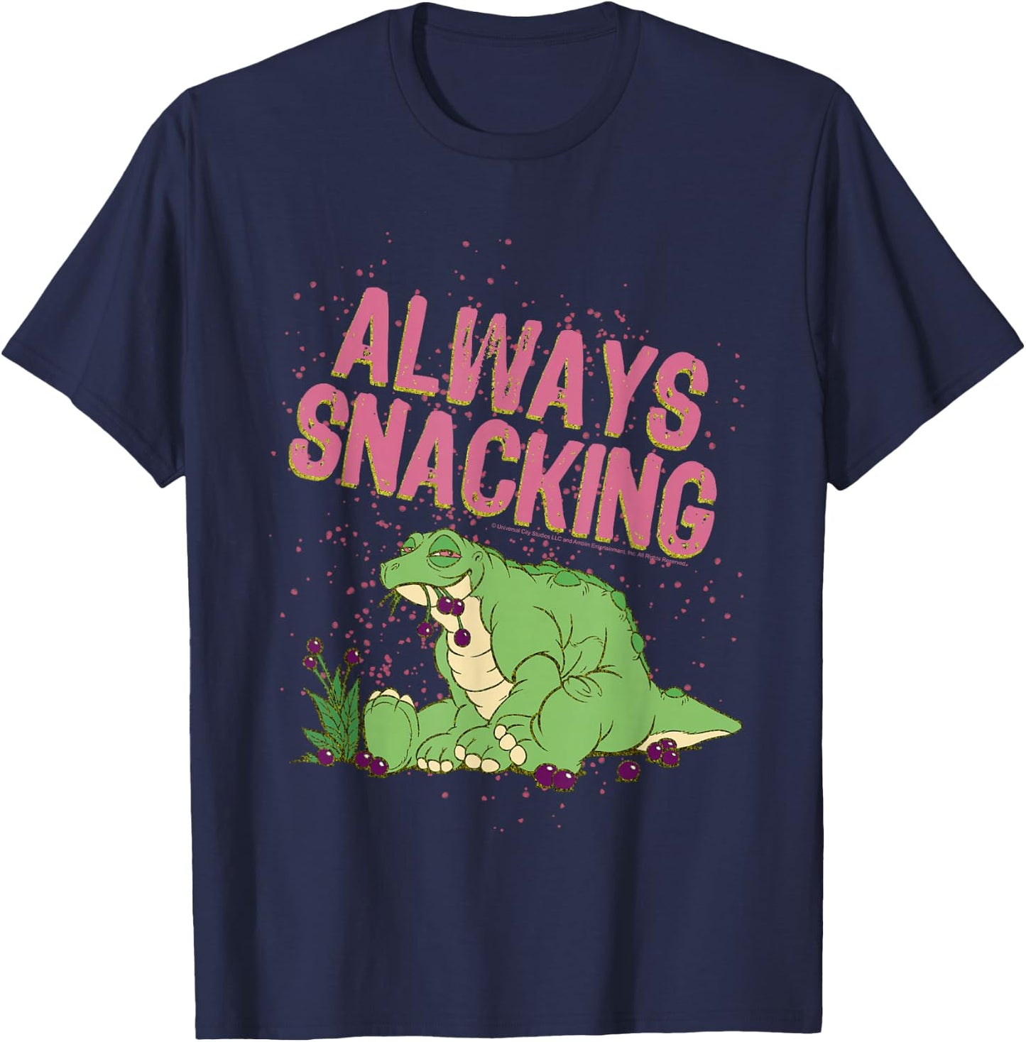 Land Before Time Spike Always Snacking T-Shirt - T-Shirt | Navy