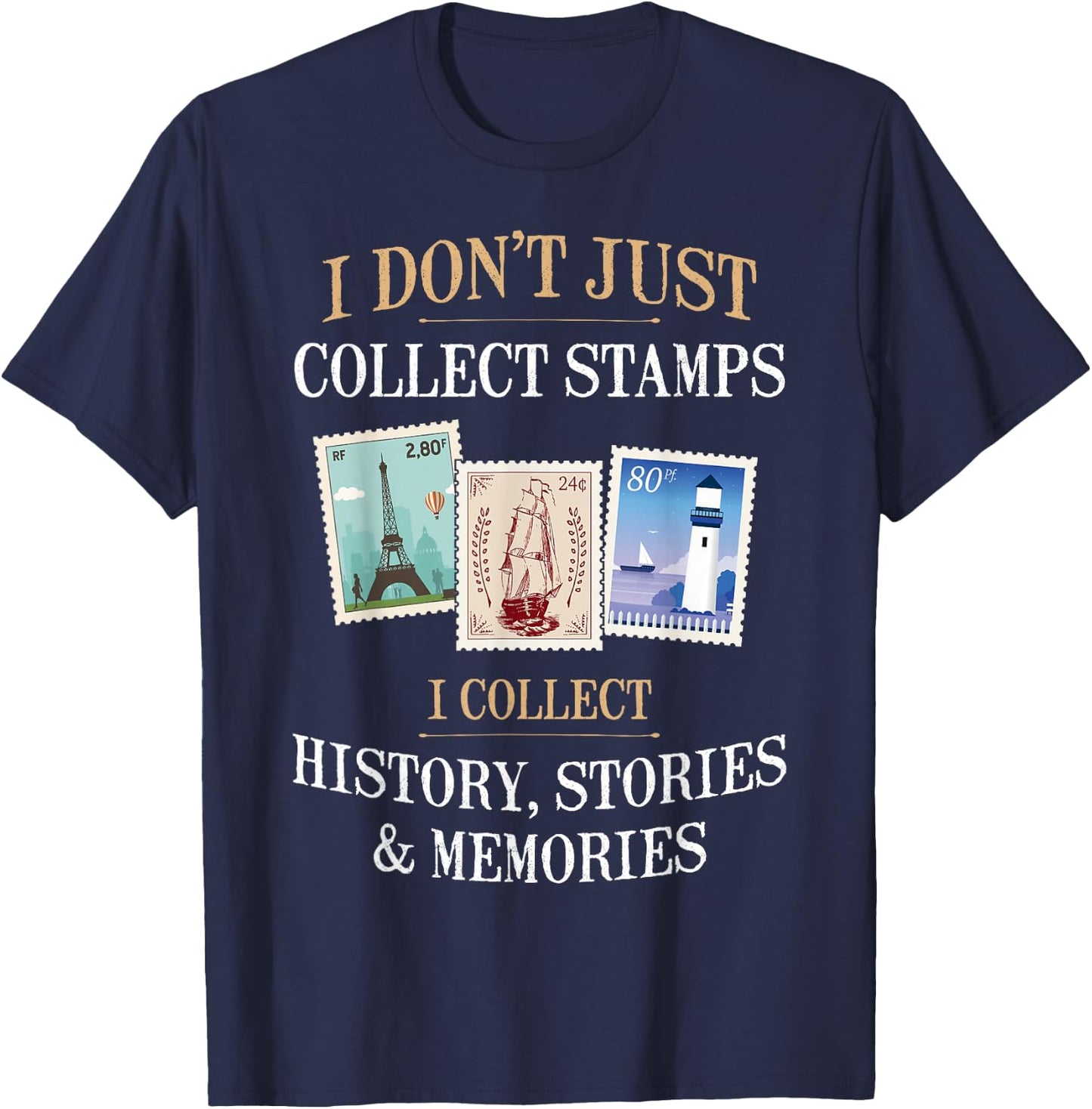 Philately Stamp Collecting Philatelist T-Shirt - T-Shirt | Navy
