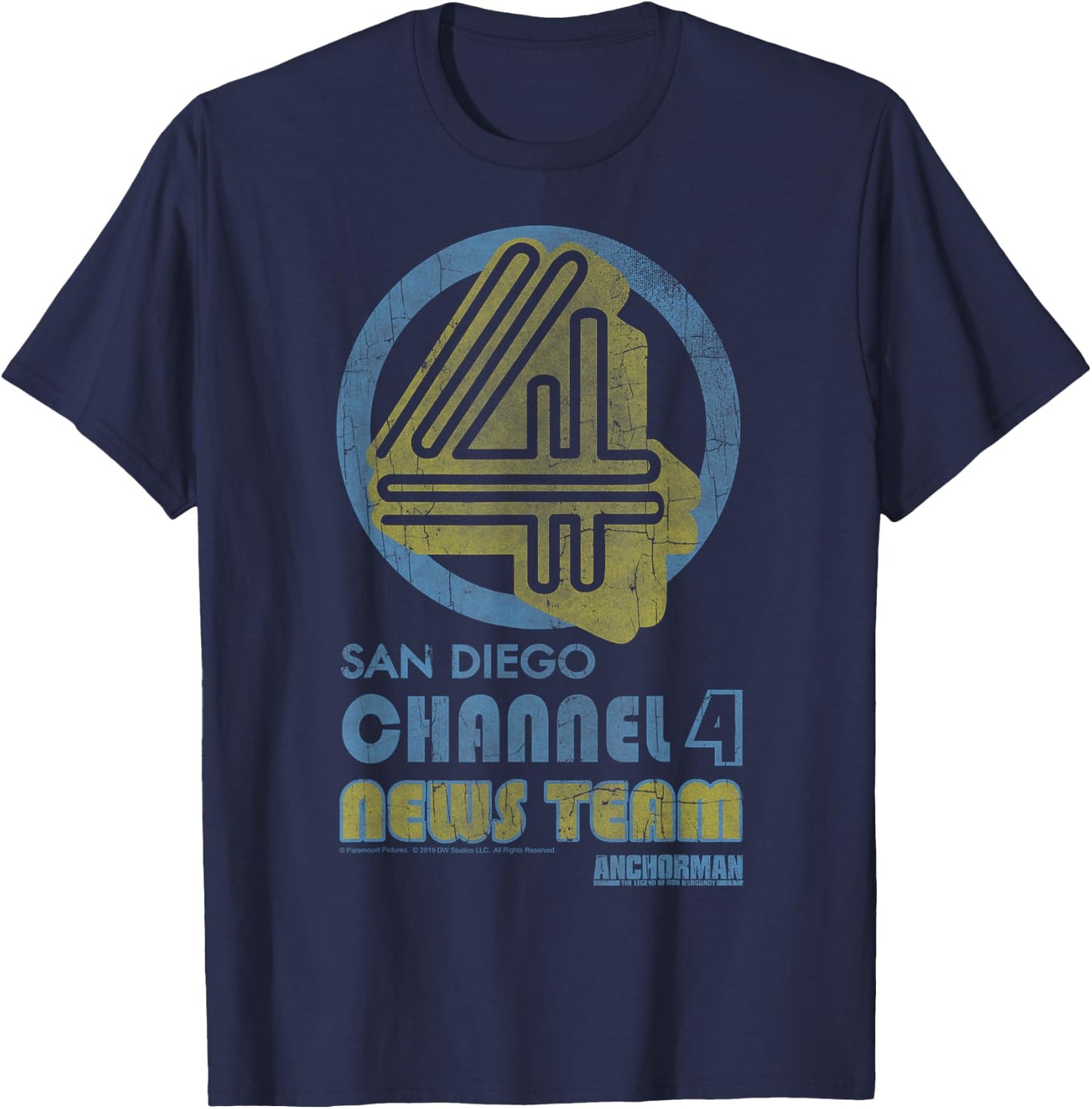 Anchorman San Diego Channel 4 News Team Logo T-Shirt - T-Shirt | Navy