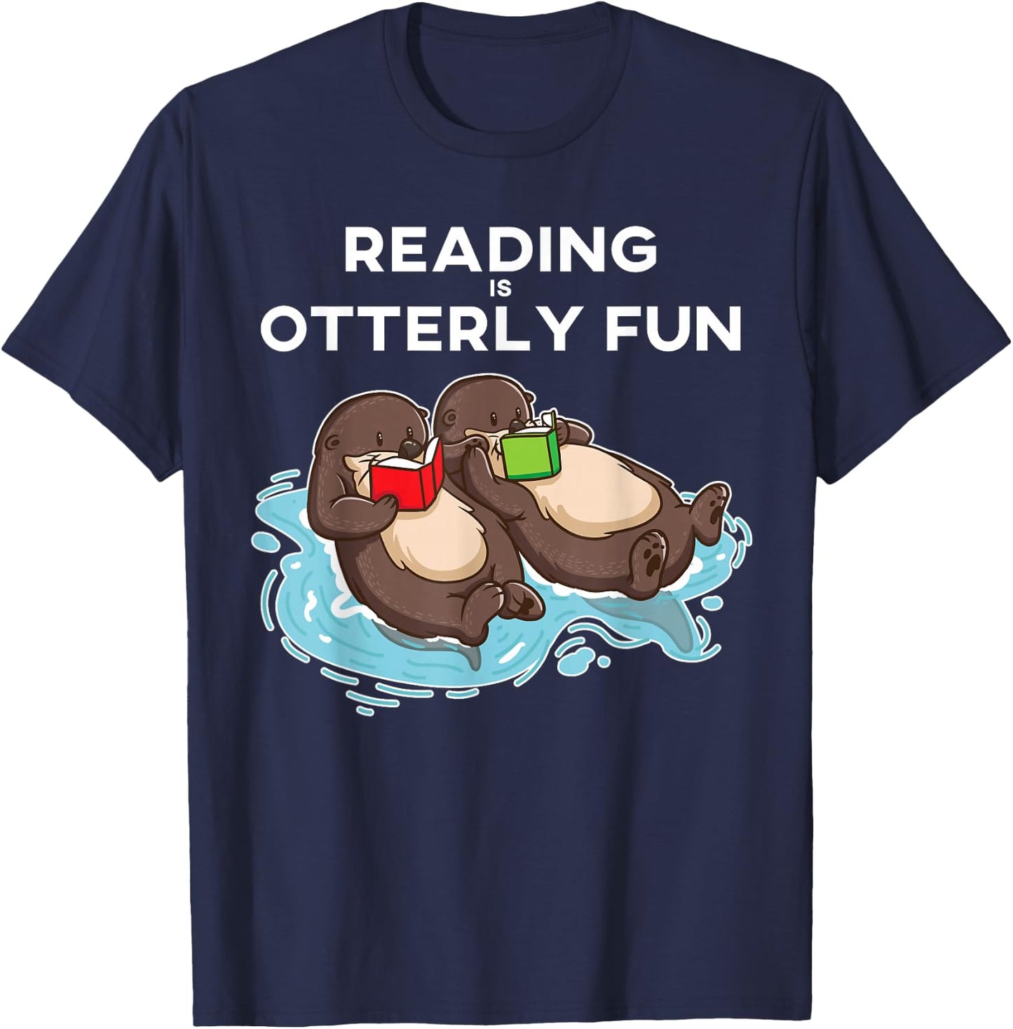 Sea Otter Book Reading Gift Shirt for Bookworm Teachers T-Shirt - T-Shirt | Navy