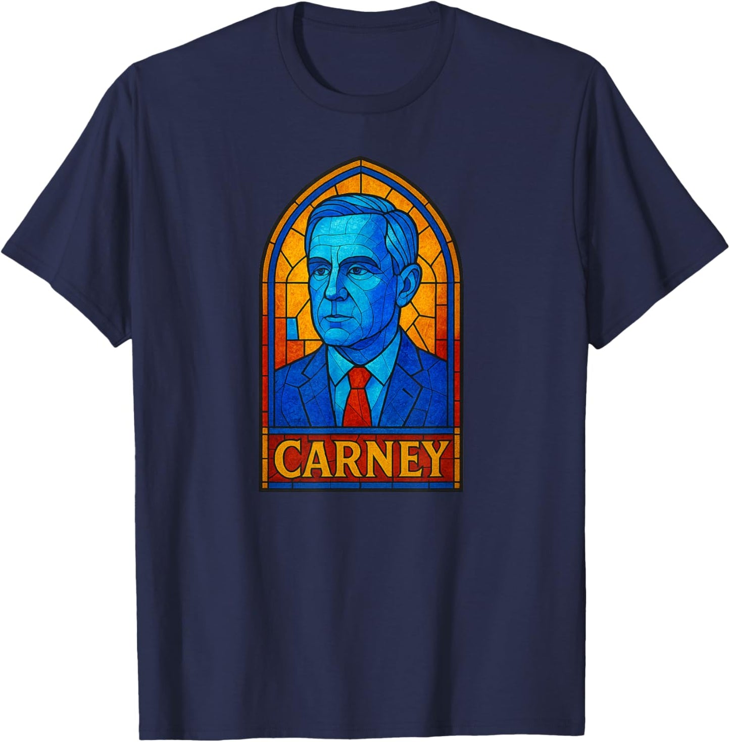 Saint Mark Stained Glass Art / Canadian Prime Minister T-Shirt - T-Shirt | Navy