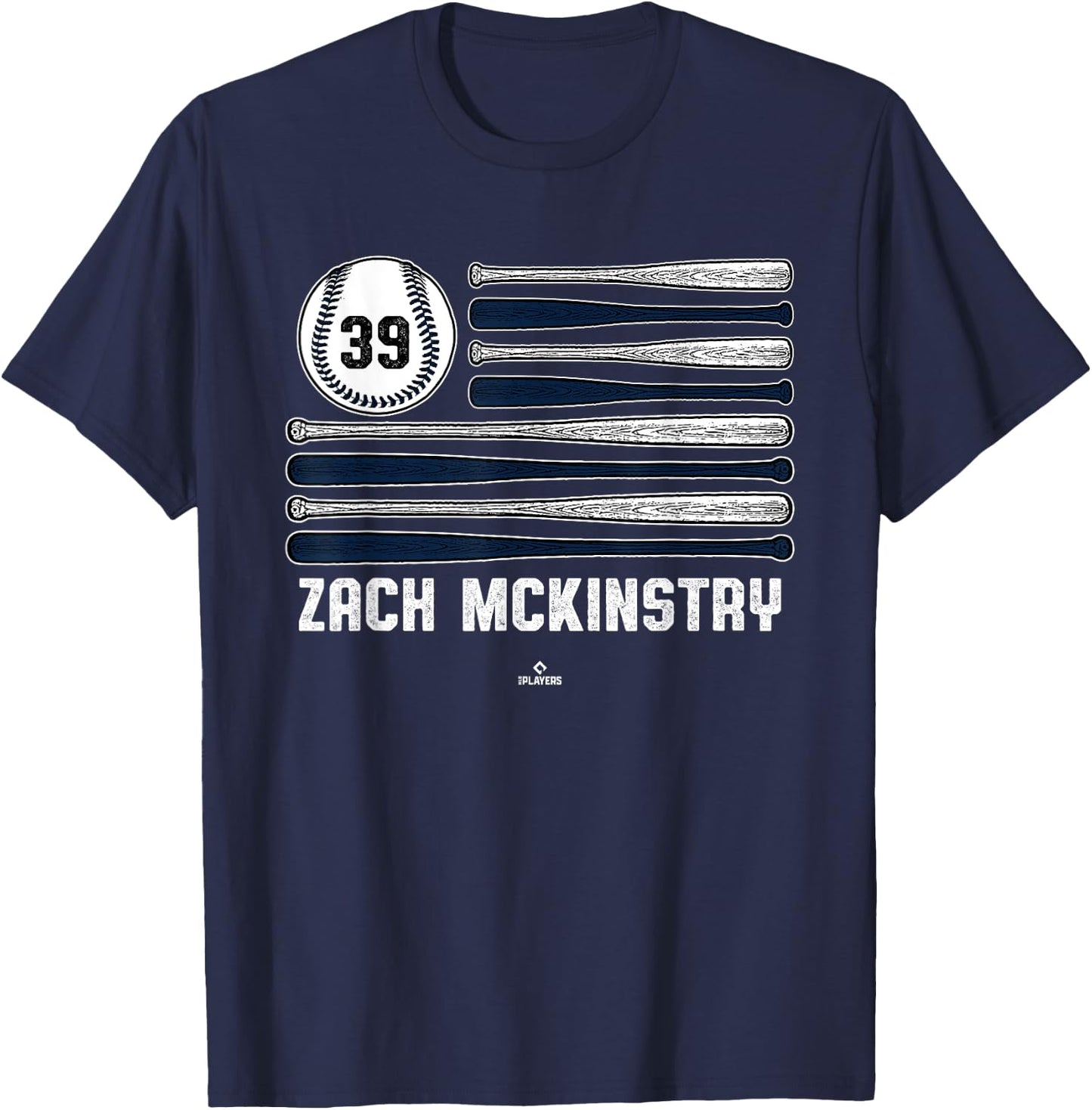 Baseball American Flag Zach McKinstry Detroit Baseball MLBPA T-Shirt - T-Shirt | Navy