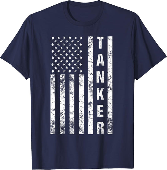 American Flag Army Tanker T-Shirt - T-Shirt | Navy