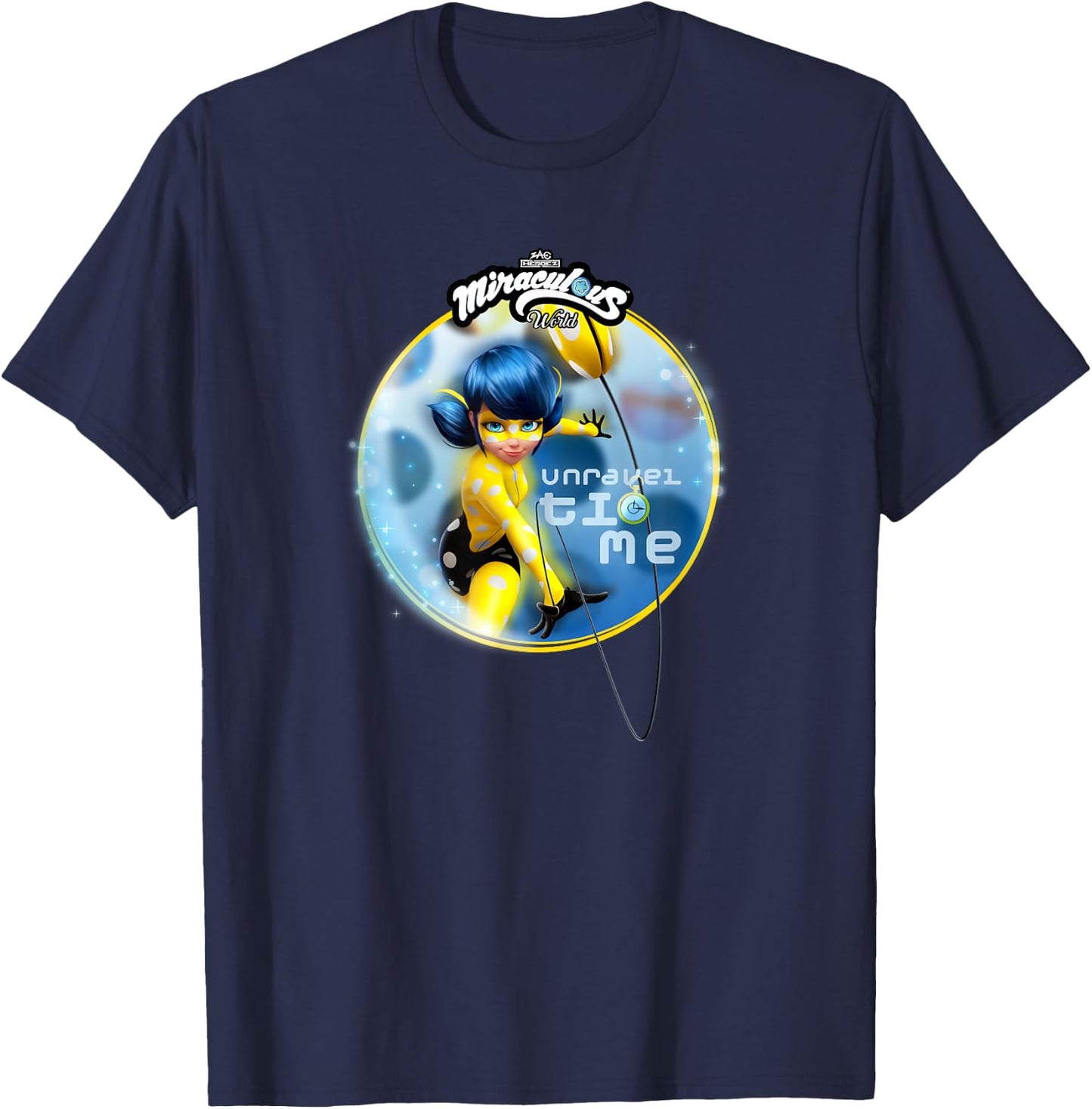 Miraculous Ladybug London Chronobug Unravel Time T-Shirt - T-Shirt | Navy