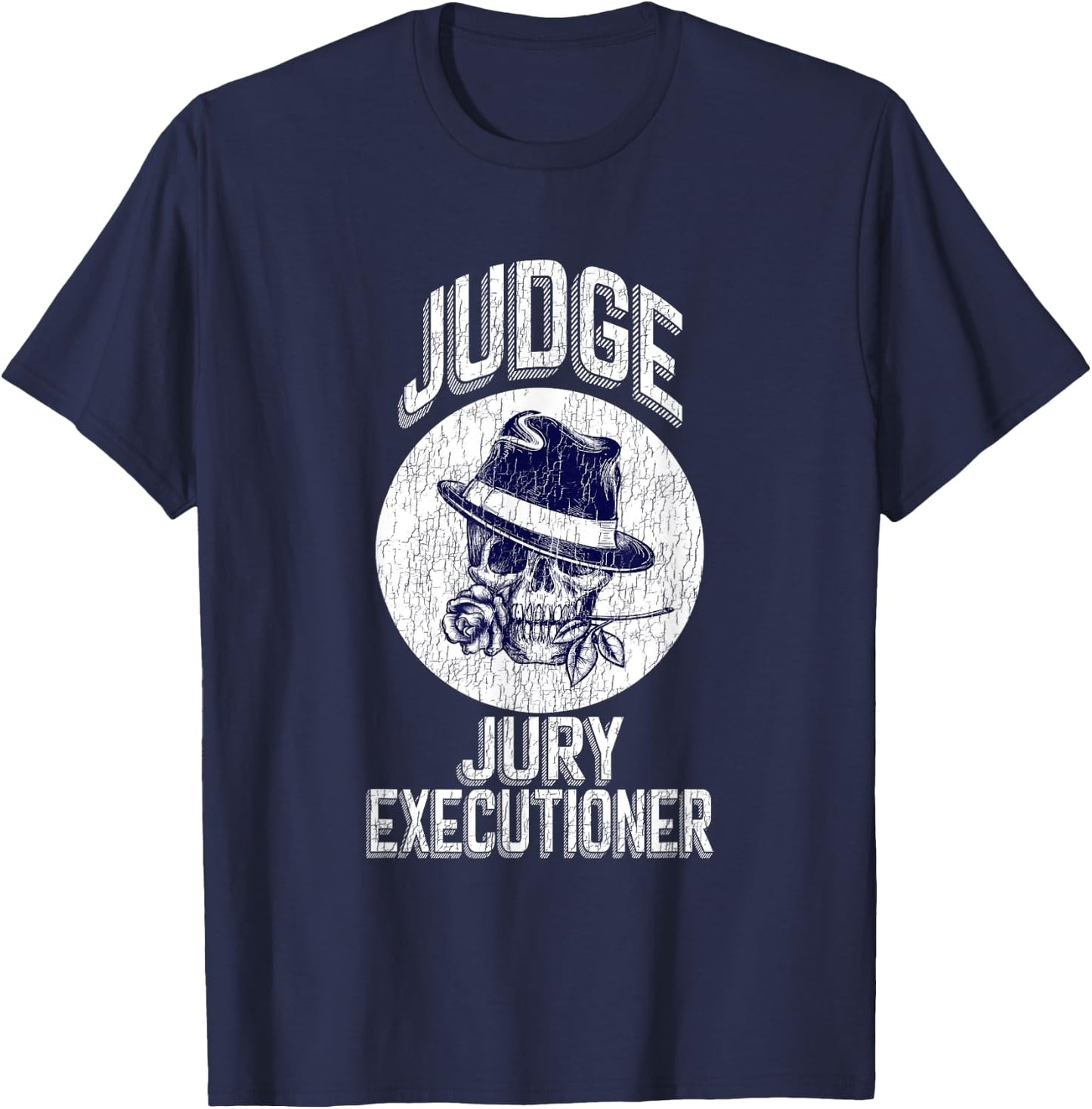 JUDGE JURY EXECUTIONER T SHIRT Motorcycles Skull & Bones T-Shirt - T-Shirt | Navy