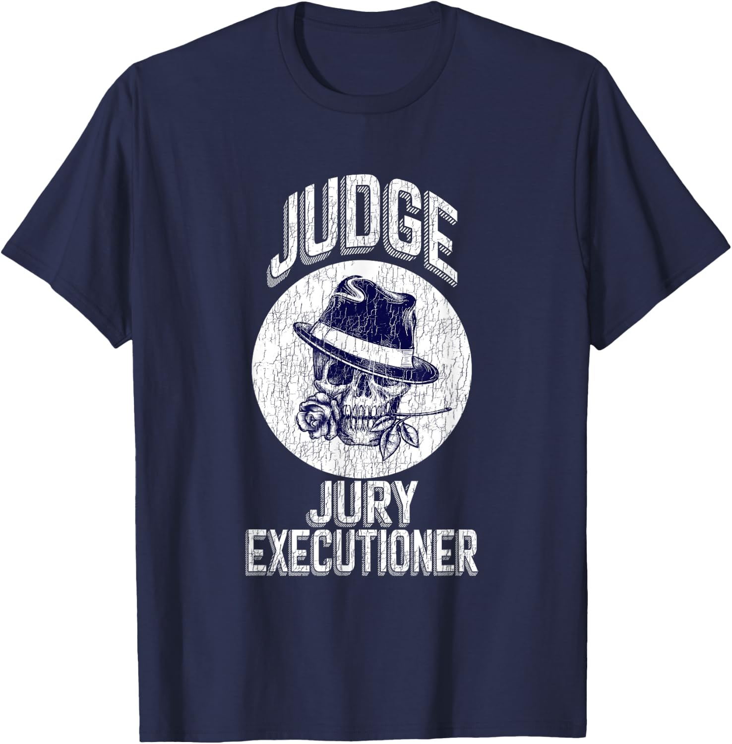 JUDGE JURY EXECUTIONER T SHIRT Motorcycles Skull & Bones T-Shirt - T-Shirt | Navy