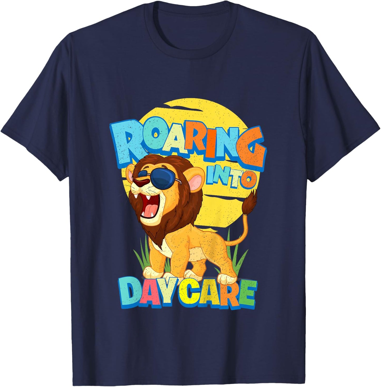 First Day of Daycare School Toddler Lion Safari Jungle Gifts T-Shirt - T-Shirt | Navy