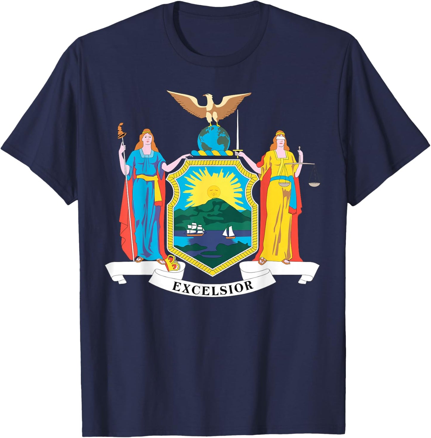 New York NY state Flag USA T Shirt T-Shirt - T-Shirt | Navy