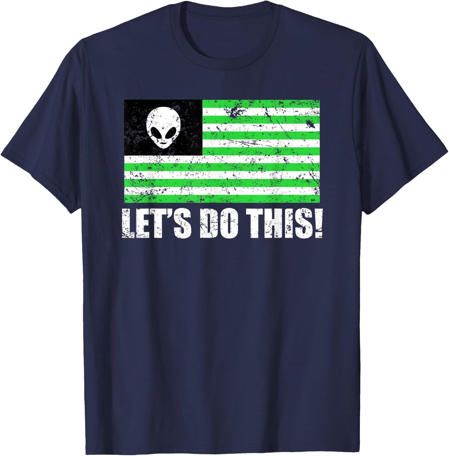 Storm Area 51 Shirt Alien UFO No They Can't Stop Us T-Shirt - T-Shirt | Navy