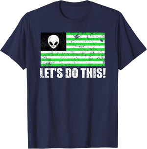 Storm Area 51 Shirt Alien UFO No They Can't Stop Us T-Shirt - T-Shirt | Navy