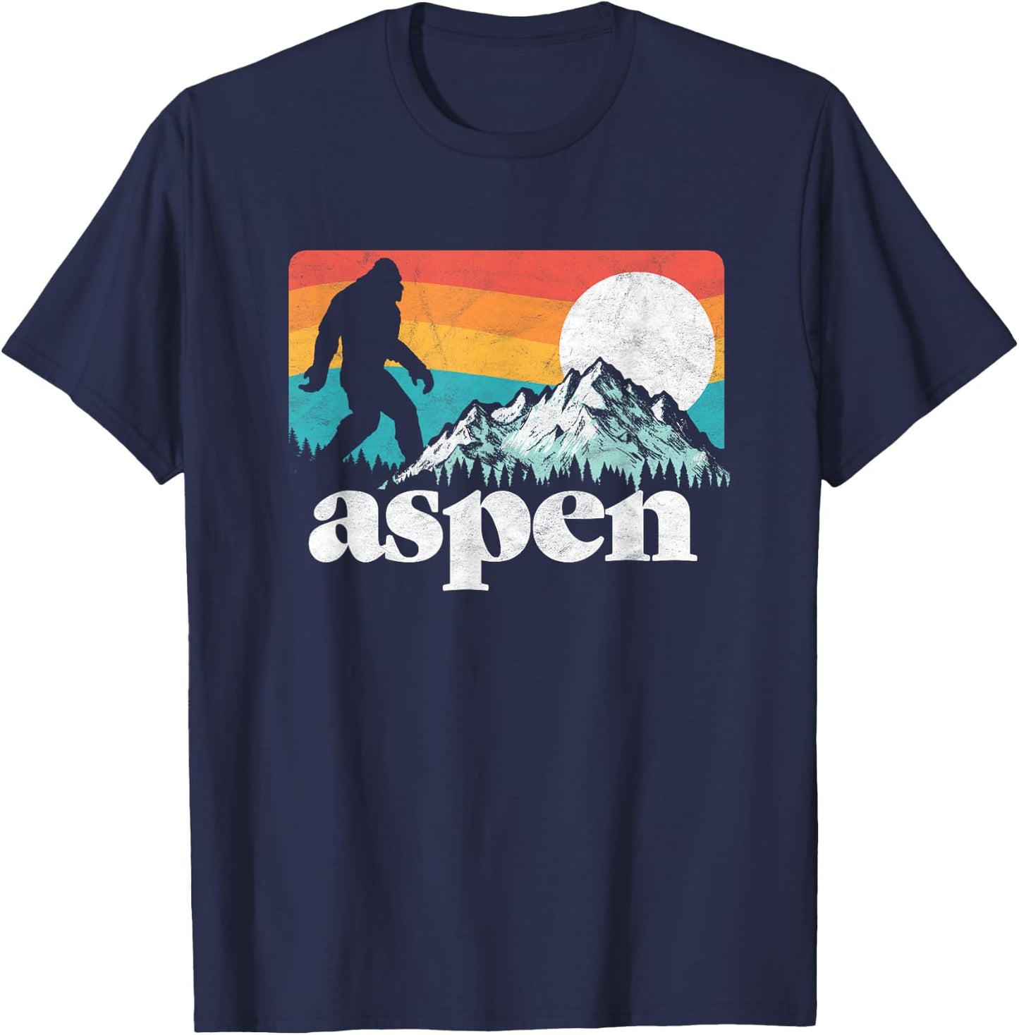 Aspen Colorado Bigfoot Mountains T-Shirt - T-Shirt | Navy