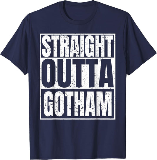 Funny Straight Outta Gotham Men Women Gifts T-Shirt - T-Shirt | Navy