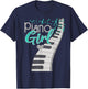 Piano Player Lover Kids Pianist Girls Piano Music T-Shirt - T-Shirt | Navy