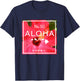 Hawaii Aloha No. 50 Red Hibiscus & Hawaiian Island Map T-Shirt - T-Shirt | Navy