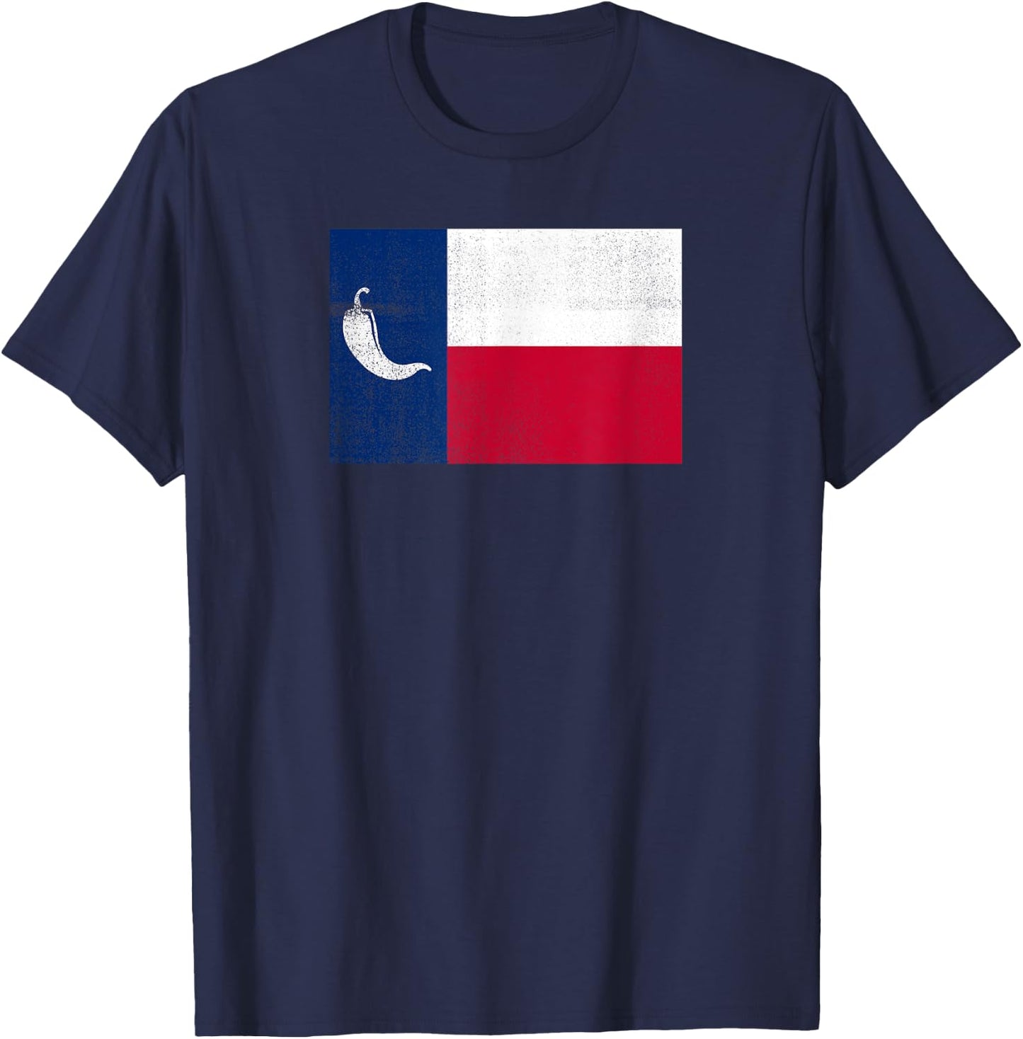 Spicy Texas Flag Funny Chili Cook Off T-Shirt - T-Shirt | Navy