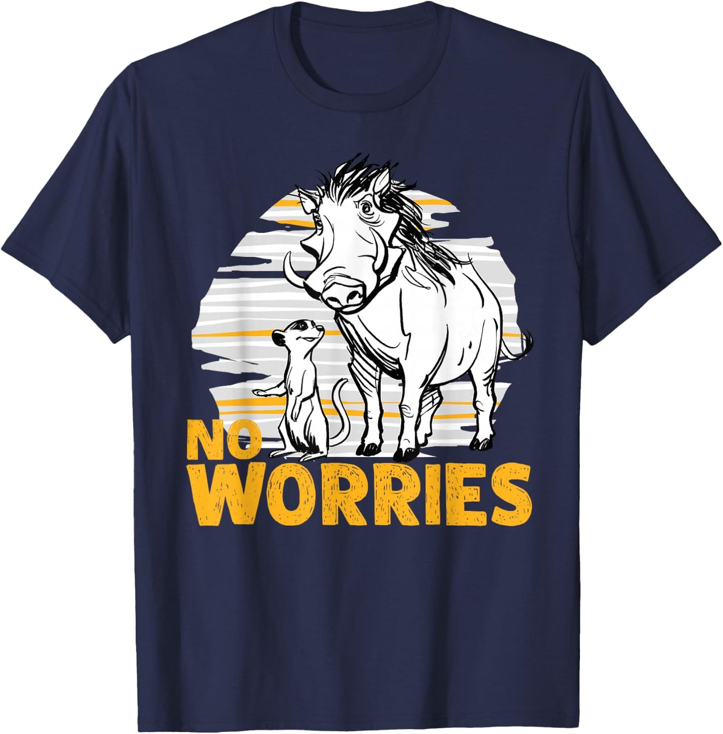 Disney The Lion King Live Action Timon Pumbaa No Worries T-Shirt - T-Shirt | Navy