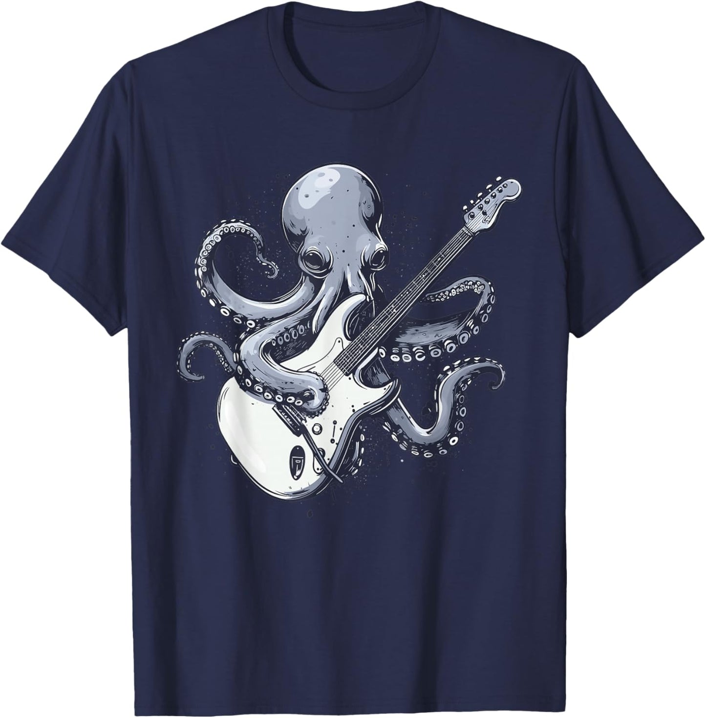 Octopus Playing Guitar T-Shirt - T-Shirt | Navy