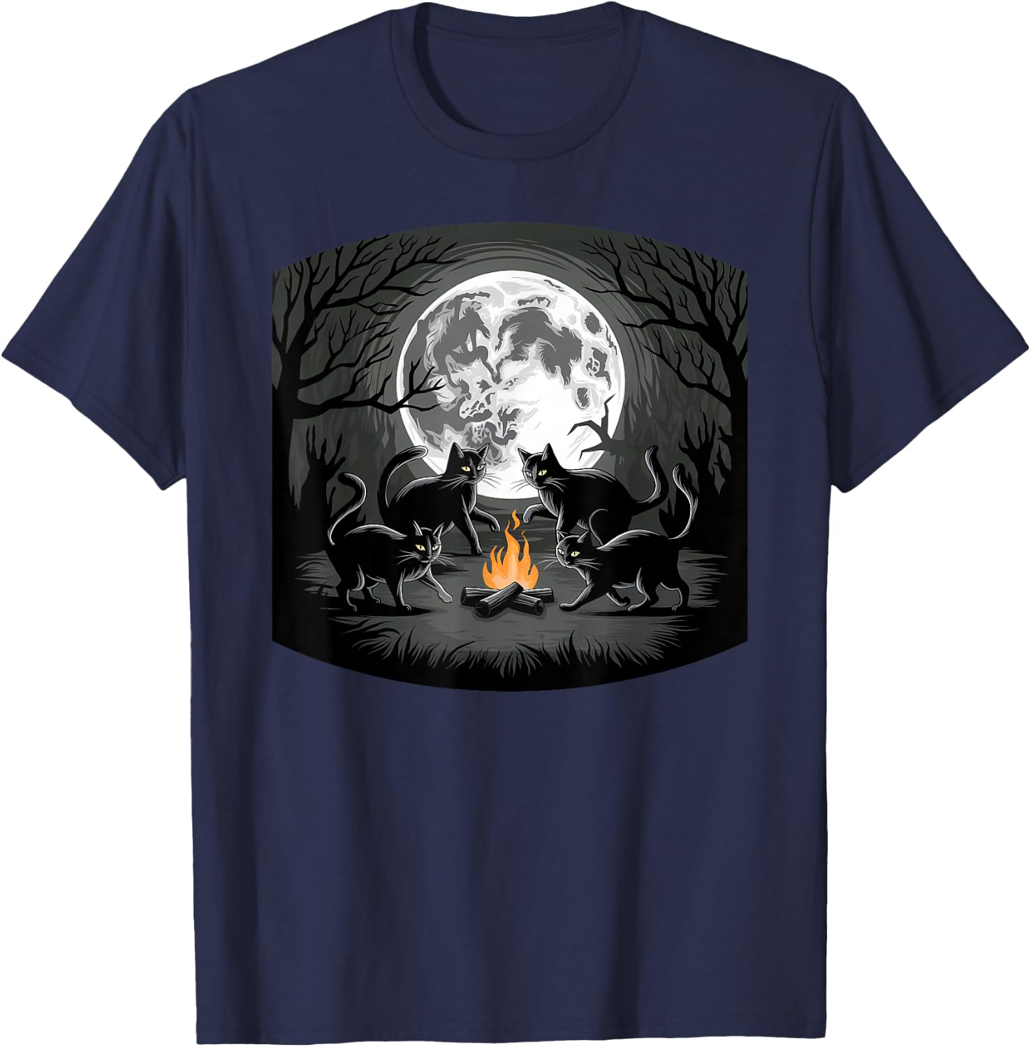 Cat Witchcraft T-Shirt - T-Shirt | Navy