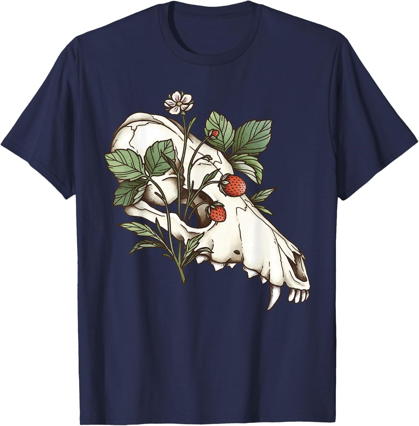 Vulture Culture Wolf Skull Occult Therian Goblincore Furry T-Shirt - T-Shirt | Navy